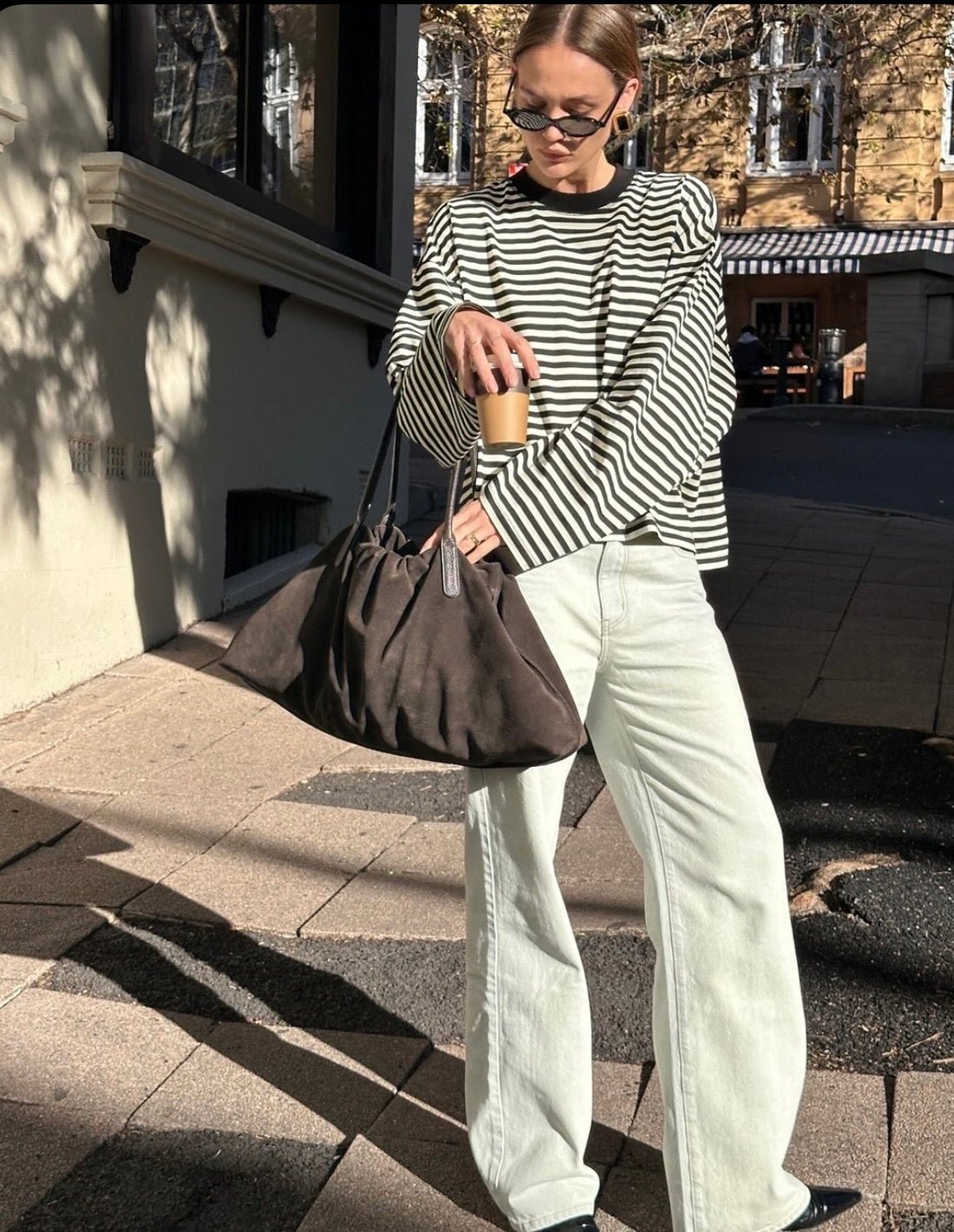 Pull oversize rayé en maille Vivien