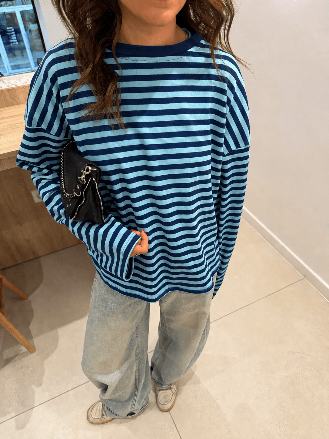 Pull oversize rayé en maille Vivien