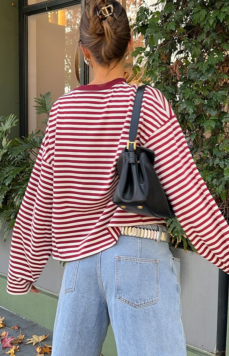 Pull oversize rayé en maille Vivien