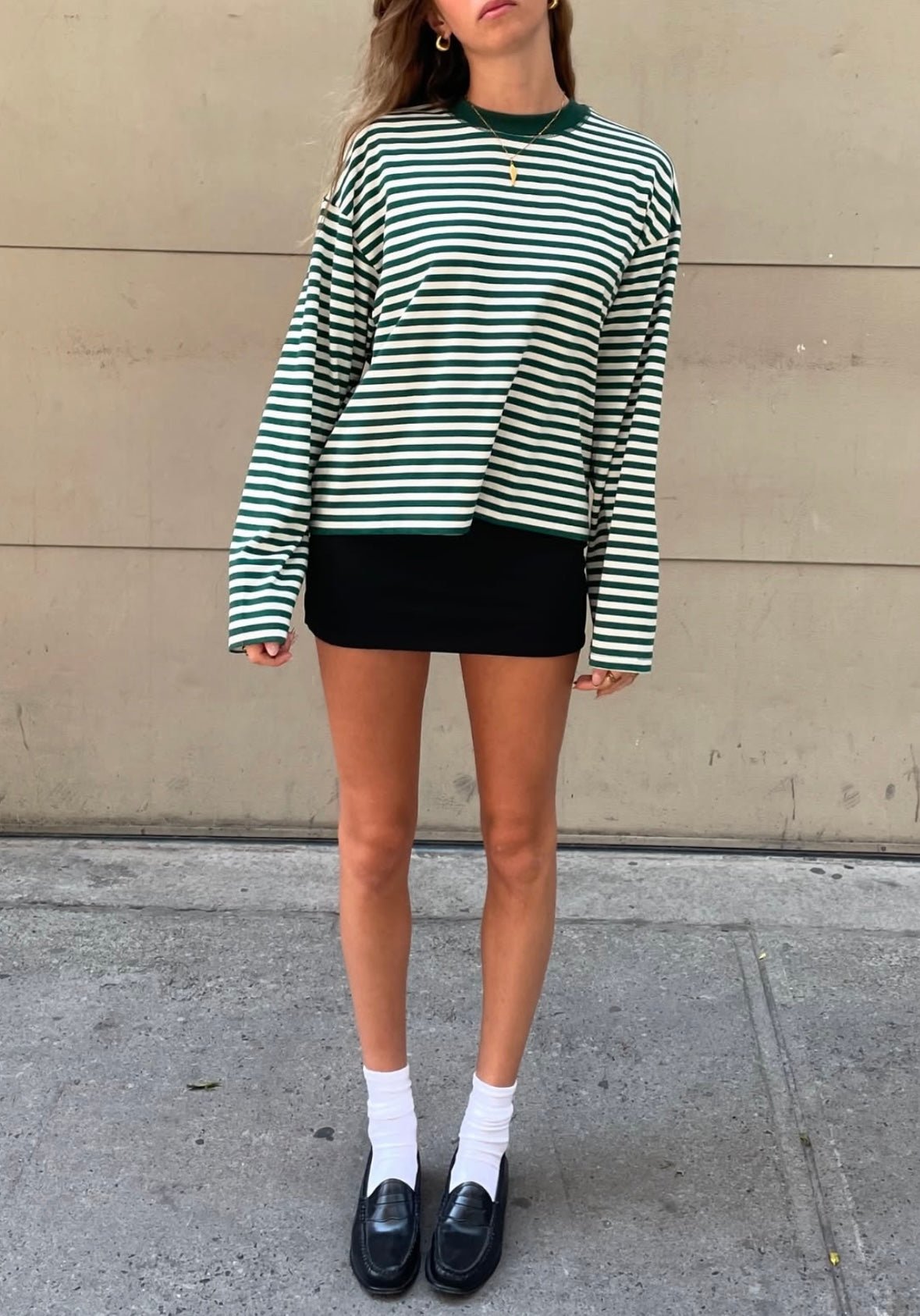 Pull oversize rayé en maille Vivien
