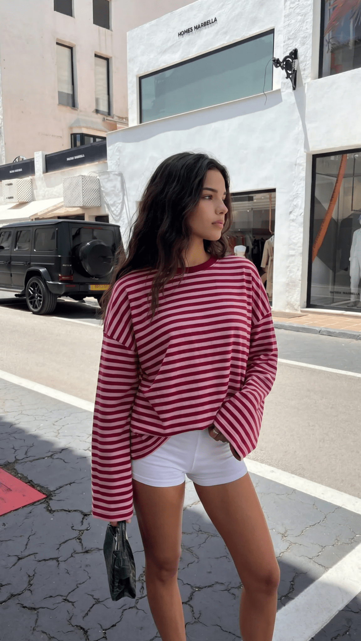 Pull oversize rayé en maille Vivien