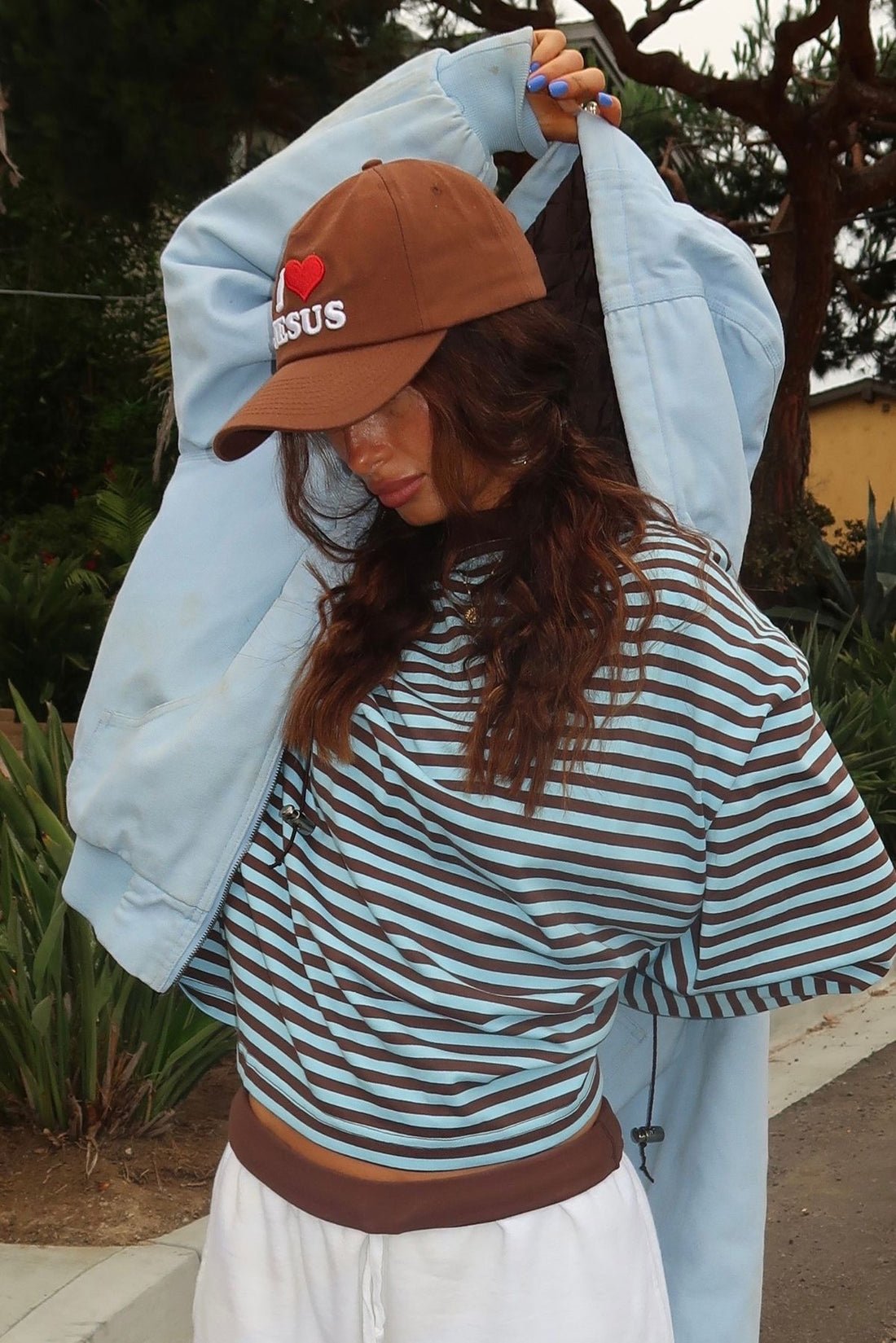 Pull oversize rayé en maille Vivien