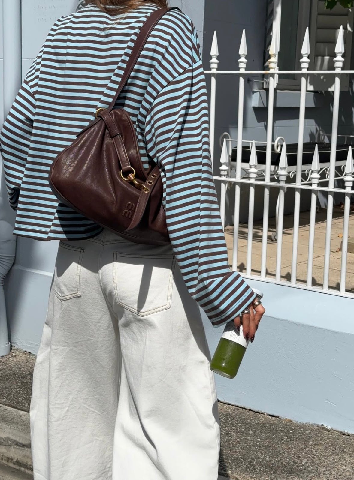 Pull oversize rayé en maille Vivien