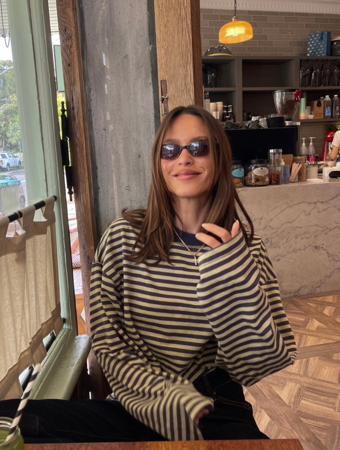 Pull oversize rayé en maille Vivien