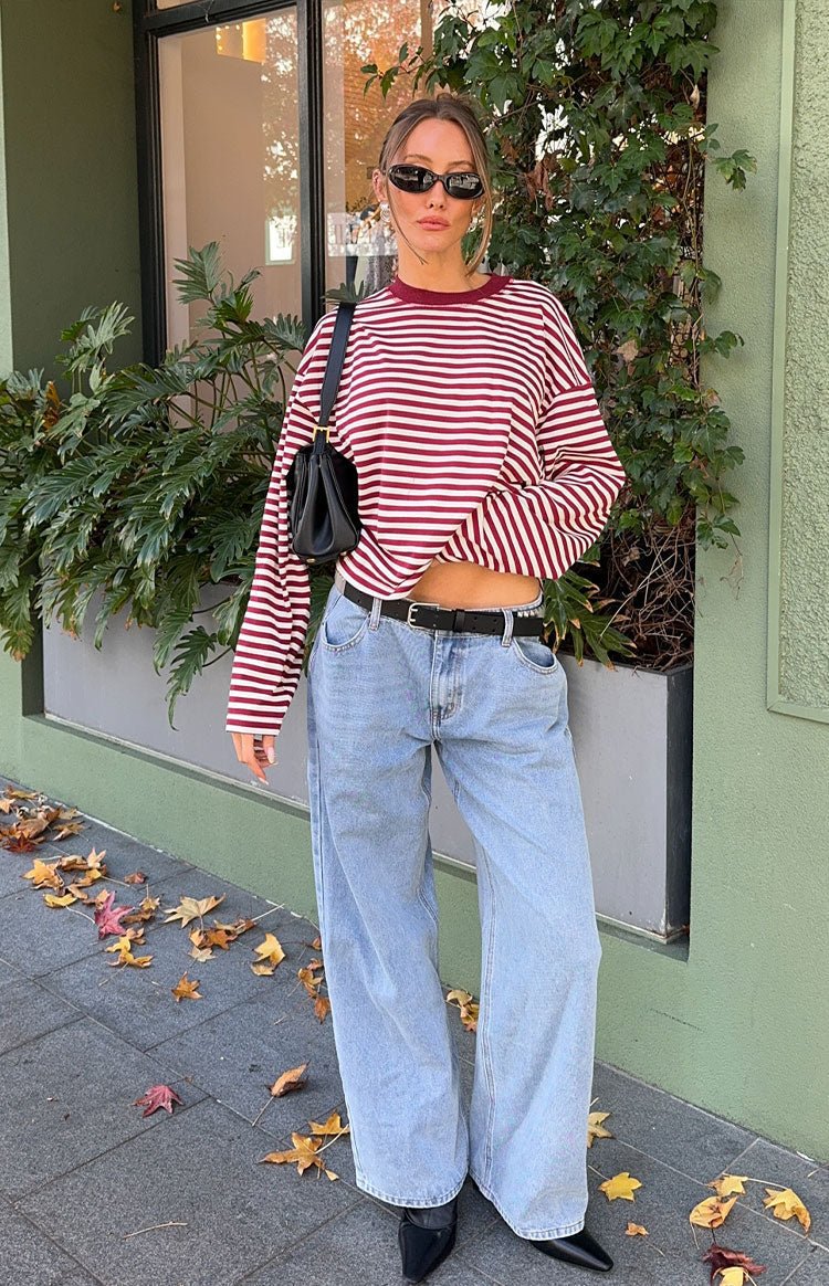 Pull oversize rayé en maille Vivien