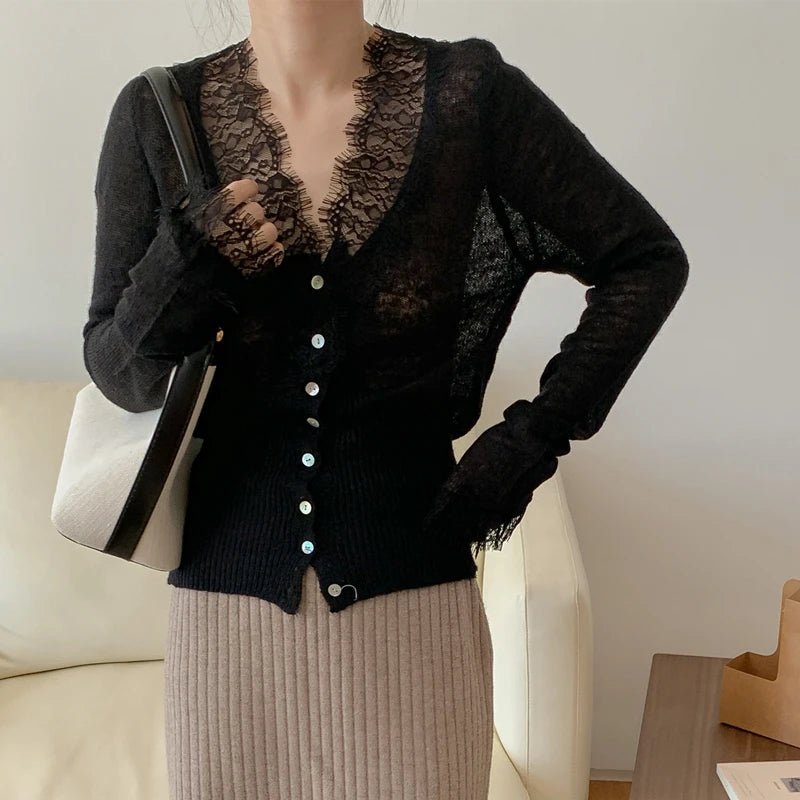Gilet en dentelle tricotée Aurelie