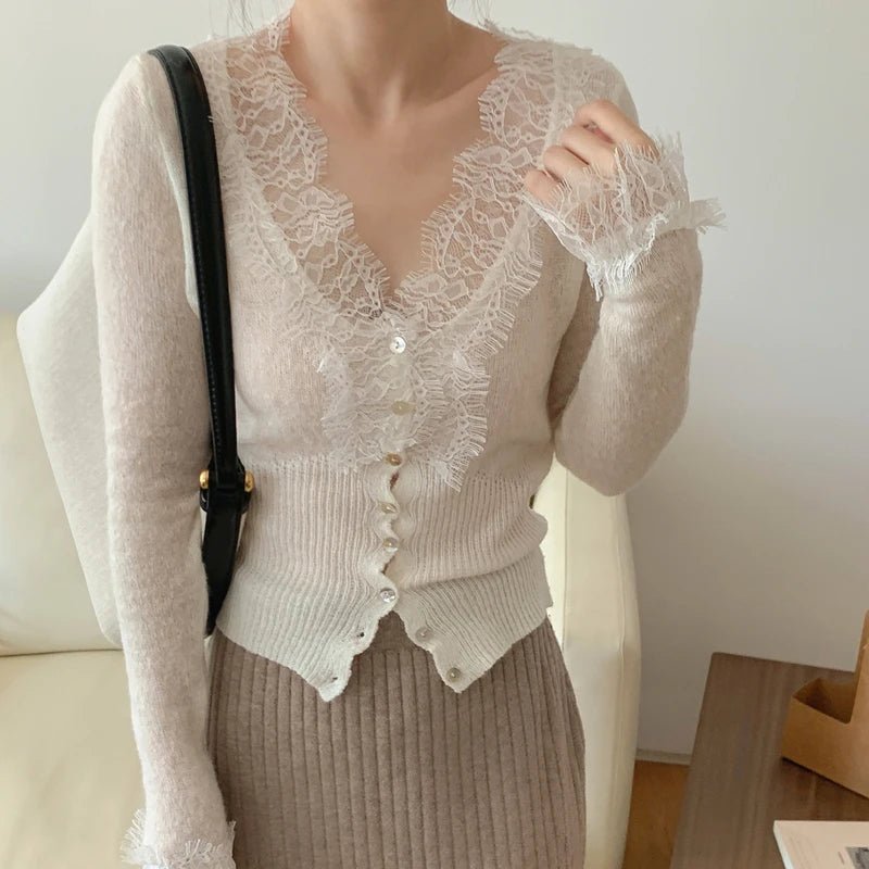 Gilet en dentelle tricotée Aurelie