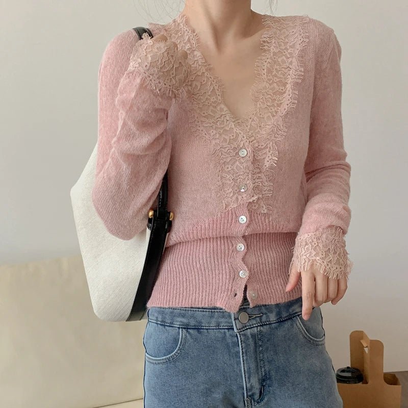Gilet en dentelle tricotée Aurelie