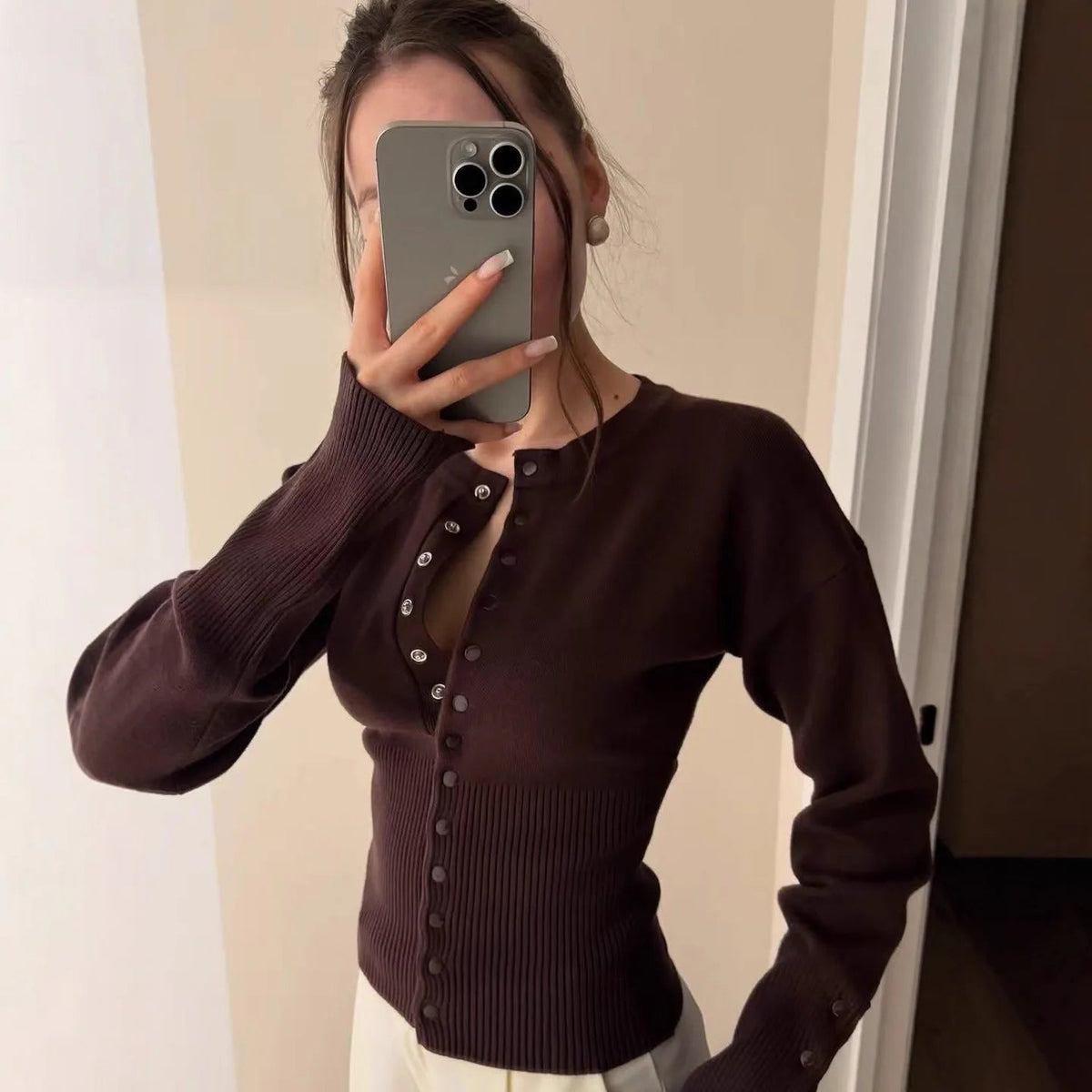 Cardigan Catherine cintré à boutons