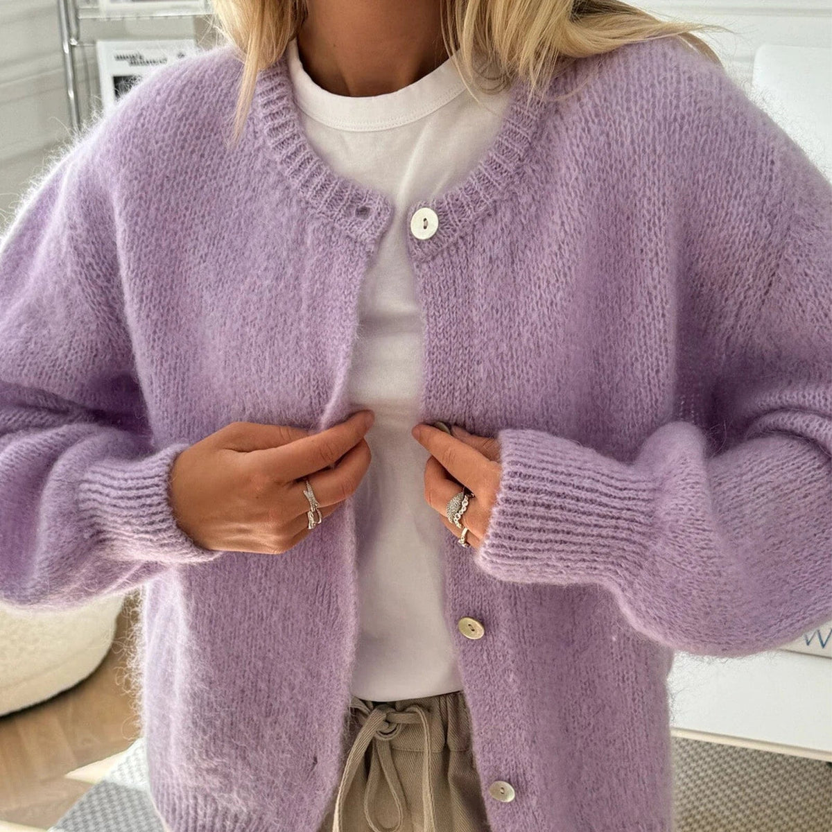 Gilet en maille duveteuse Freya