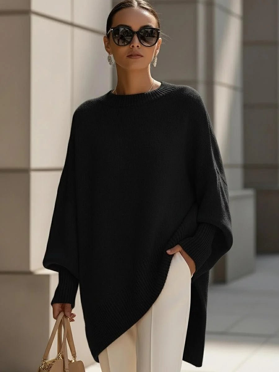 Pull en maille côtelée en georgette