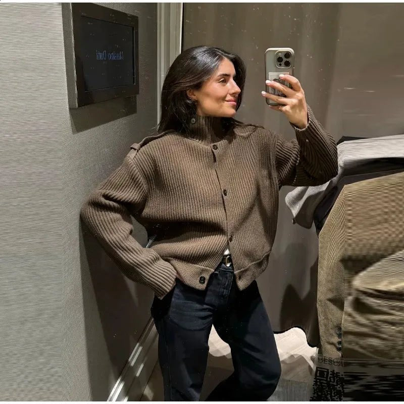 Cardigan Kylie en maille à col montant