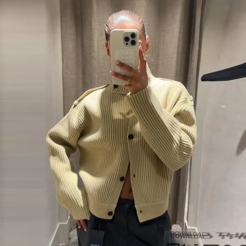 Cardigan Kylie en maille à col montant
