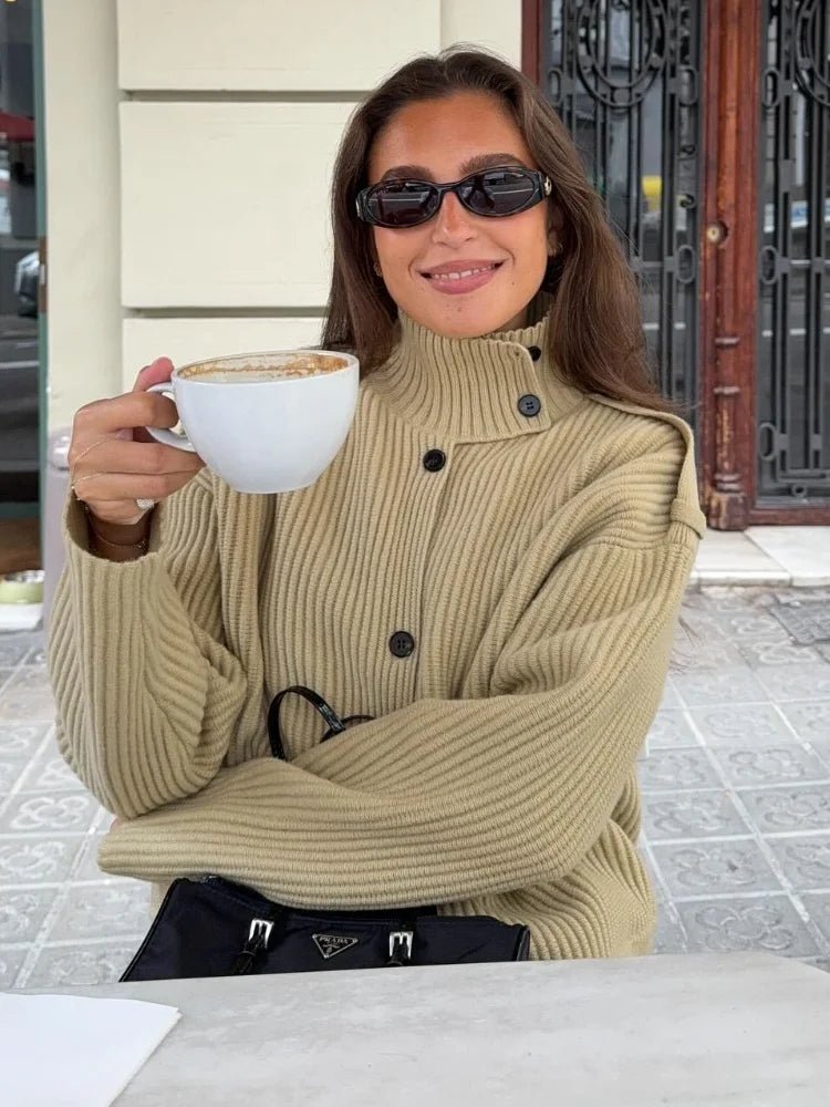 Cardigan Kylie en maille à col montant