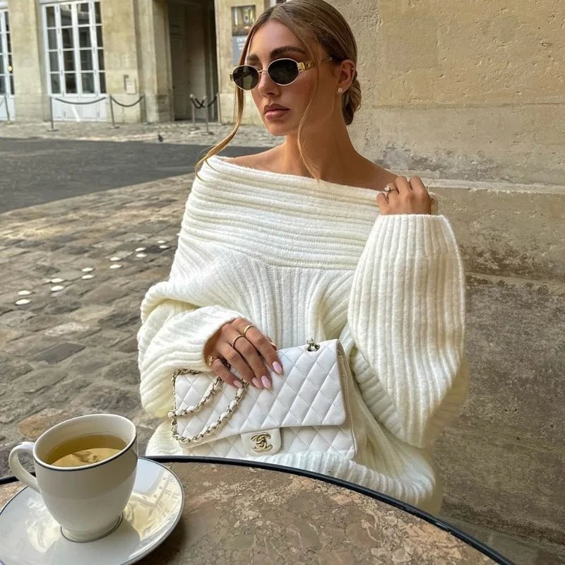 Aelwen en jersey à épaules dénudées