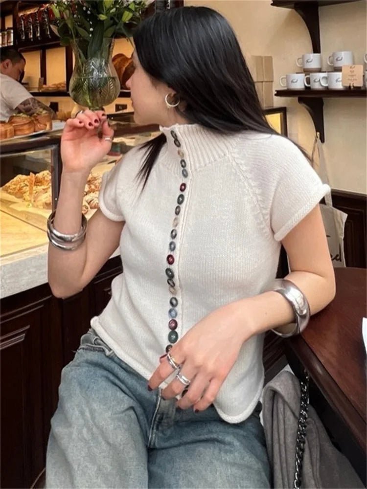 Nadia top cardigan en maille côtelée