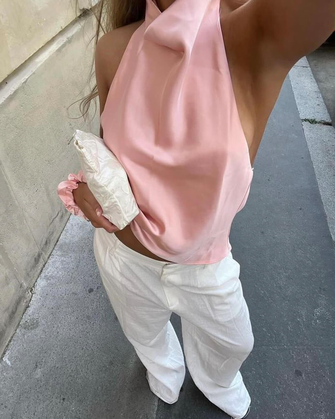 Top dos nu en satin Anastasia