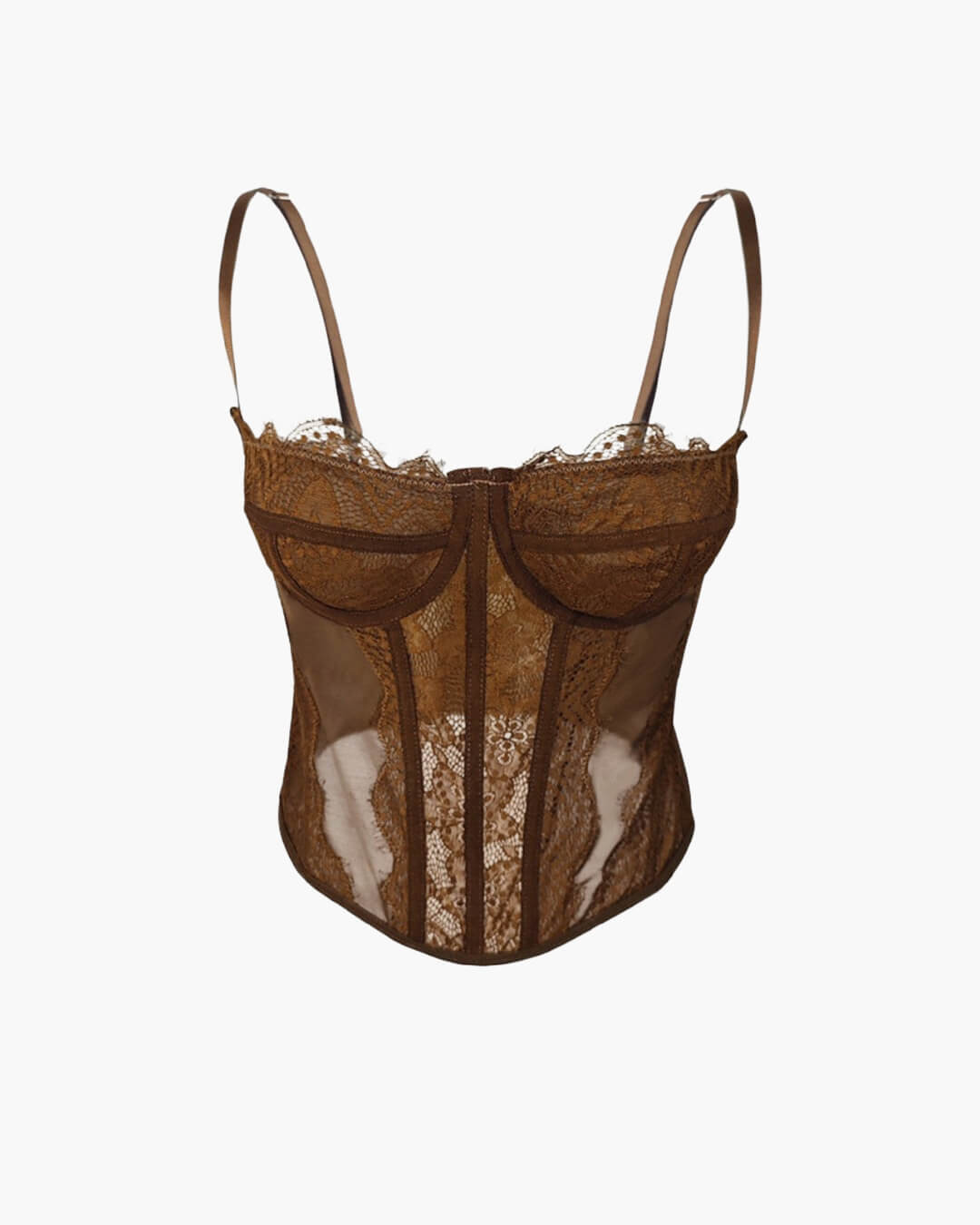 Top bustier Antonia à bretelles en dentelle