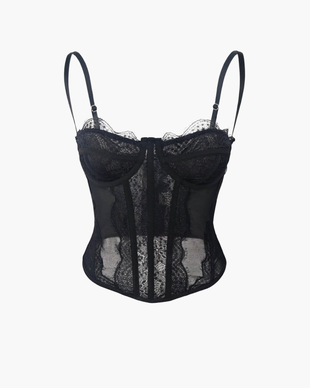 Top bustier Antonia à bretelles en dentelle