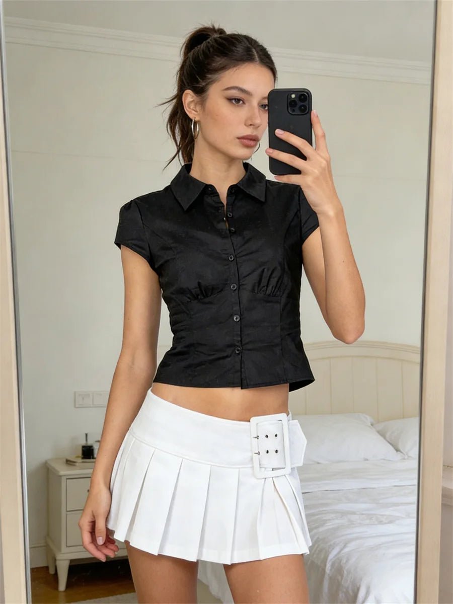 Blouse courte Ariana boutonnée