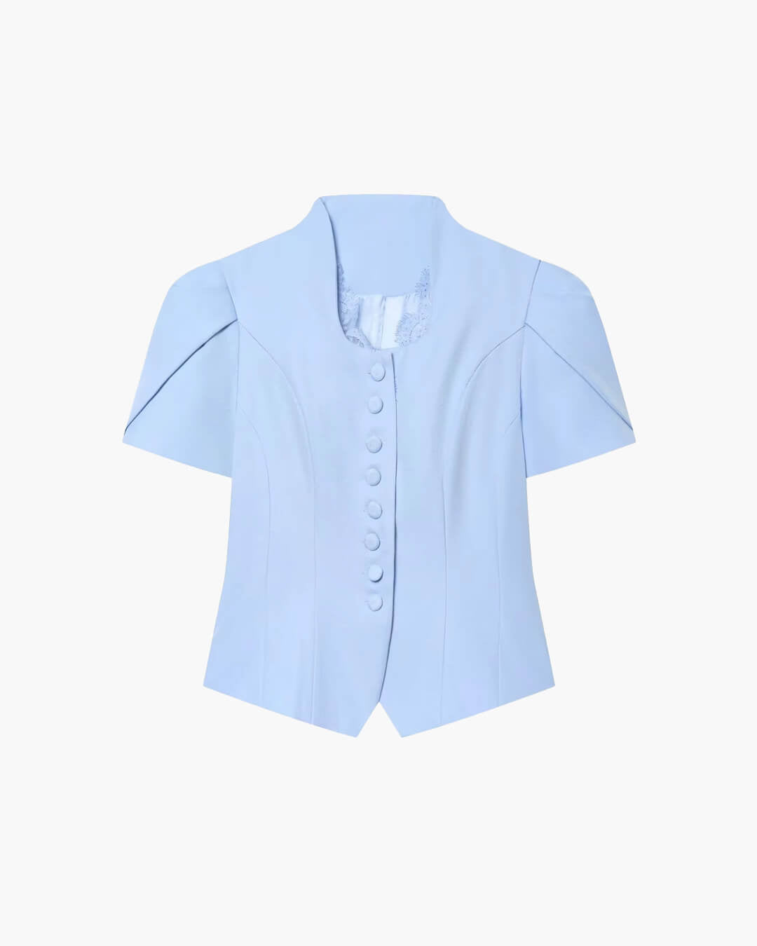 Top Gloria à boutons et col mao