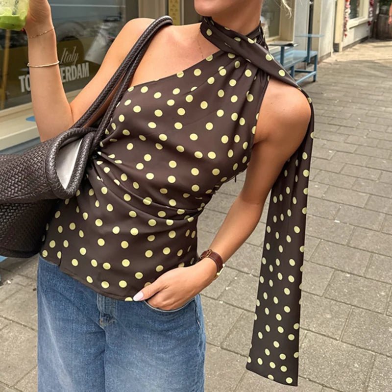 Blouse Brielle dos nu à pois