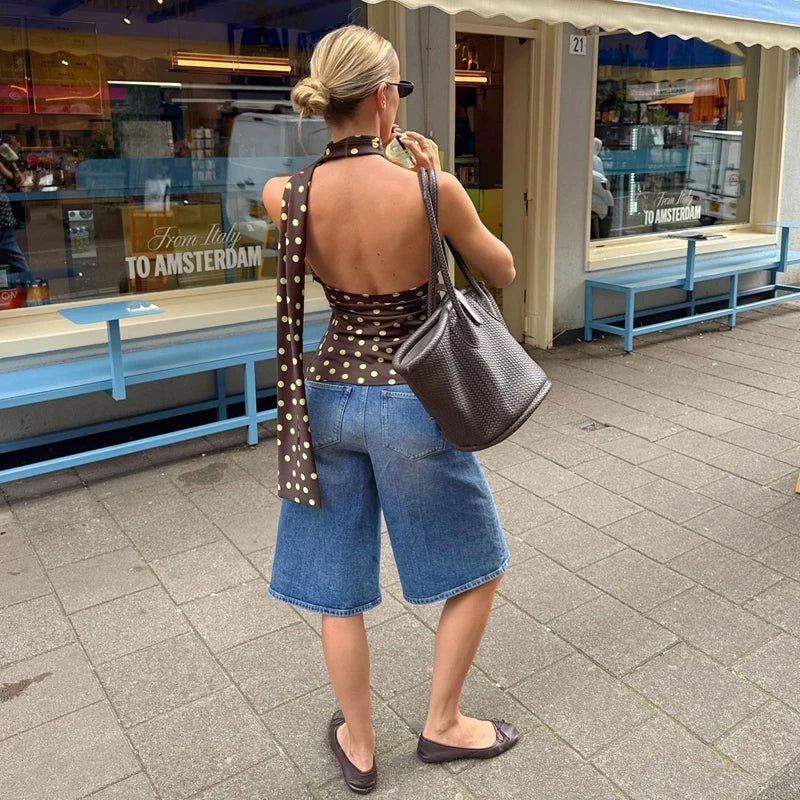 Blouse Brielle dos nu à pois
