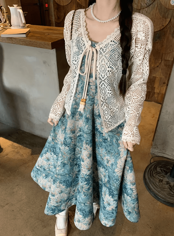 Camila : sortie de plage en crochet avec cordon de serrage
