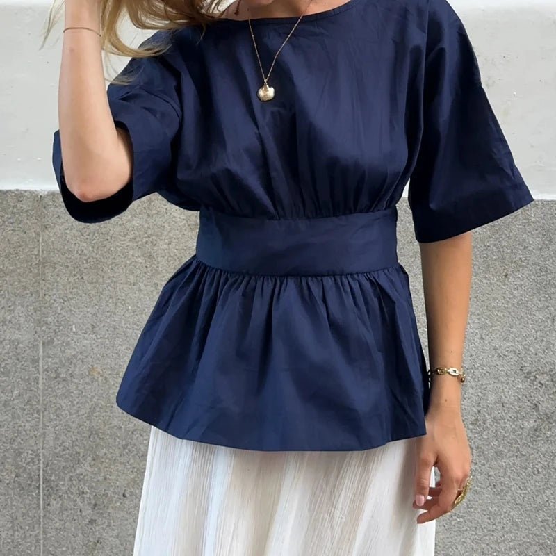 Blouse Cécile à volants et dos nu