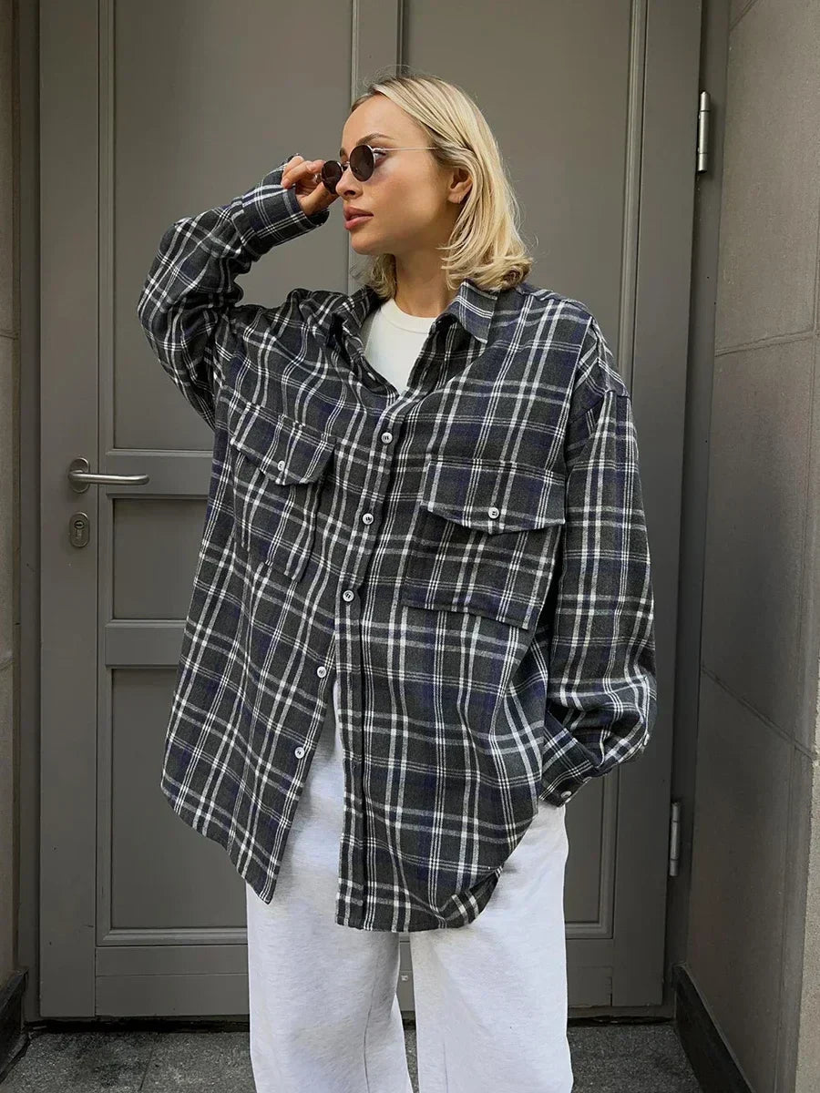 Blouse Emma à carreaux ample