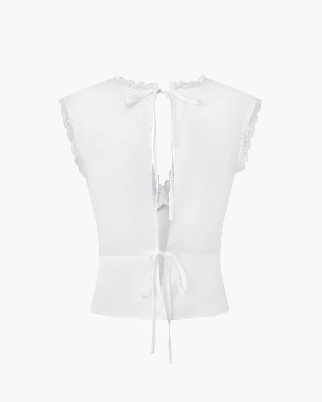 Top Francesca en satin à décolleté plongeant