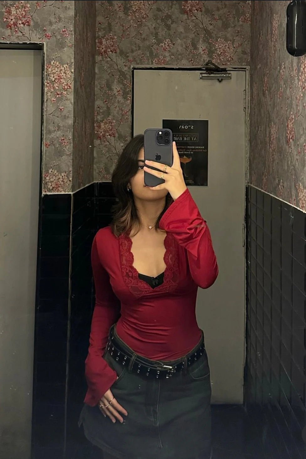 Blouse Gaelle à manches évasées et en dentelle