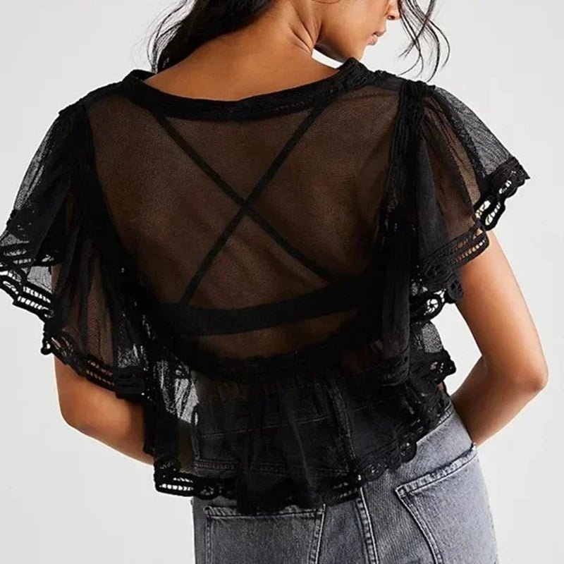 Blouse Genevra en mousseline transparente
