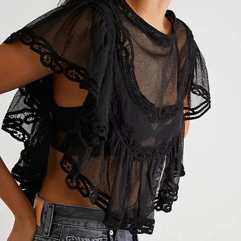 Blouse Genevra en mousseline transparente