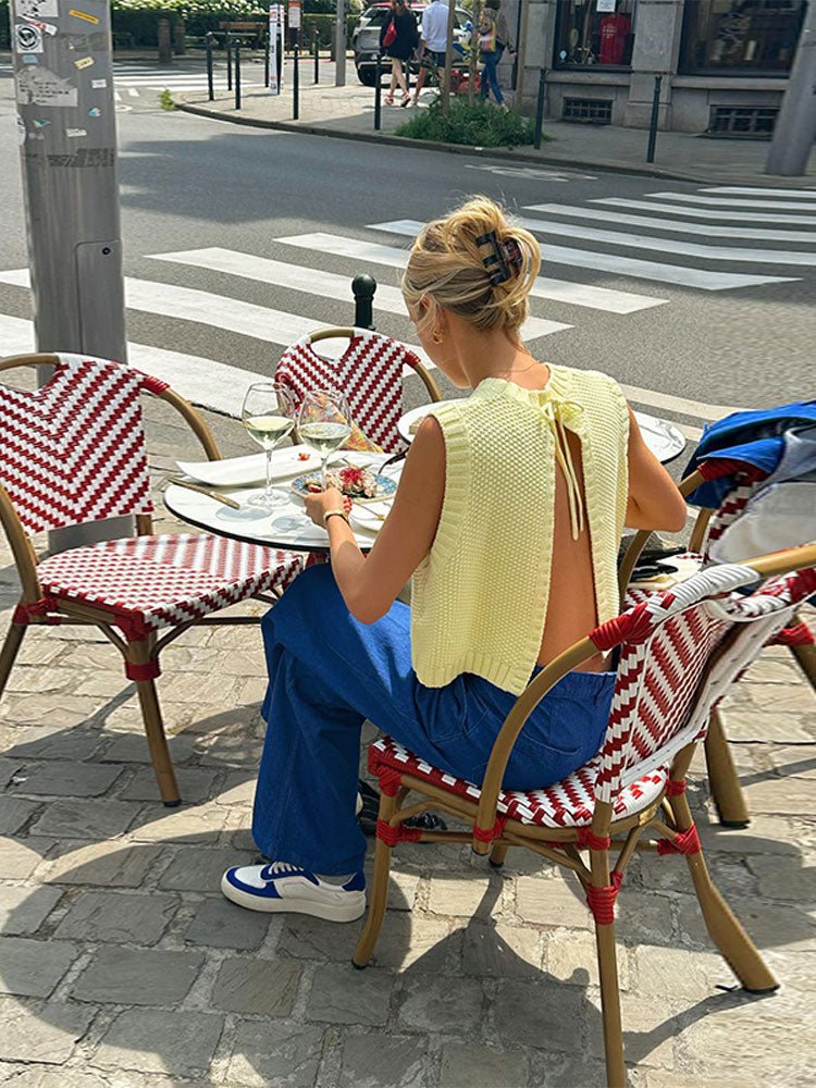 Top en maille dos nu Aedla sans manches