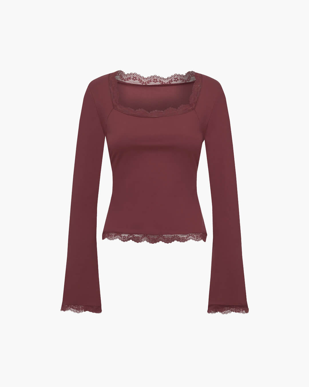 Blouse Jackie en dentelle avec décolleté carré