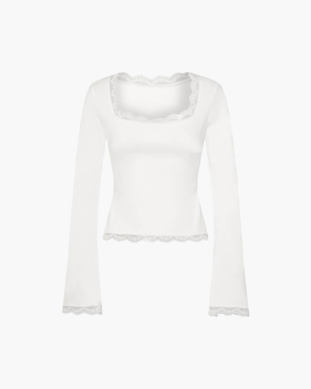 Blouse Jackie en dentelle avec décolleté carré