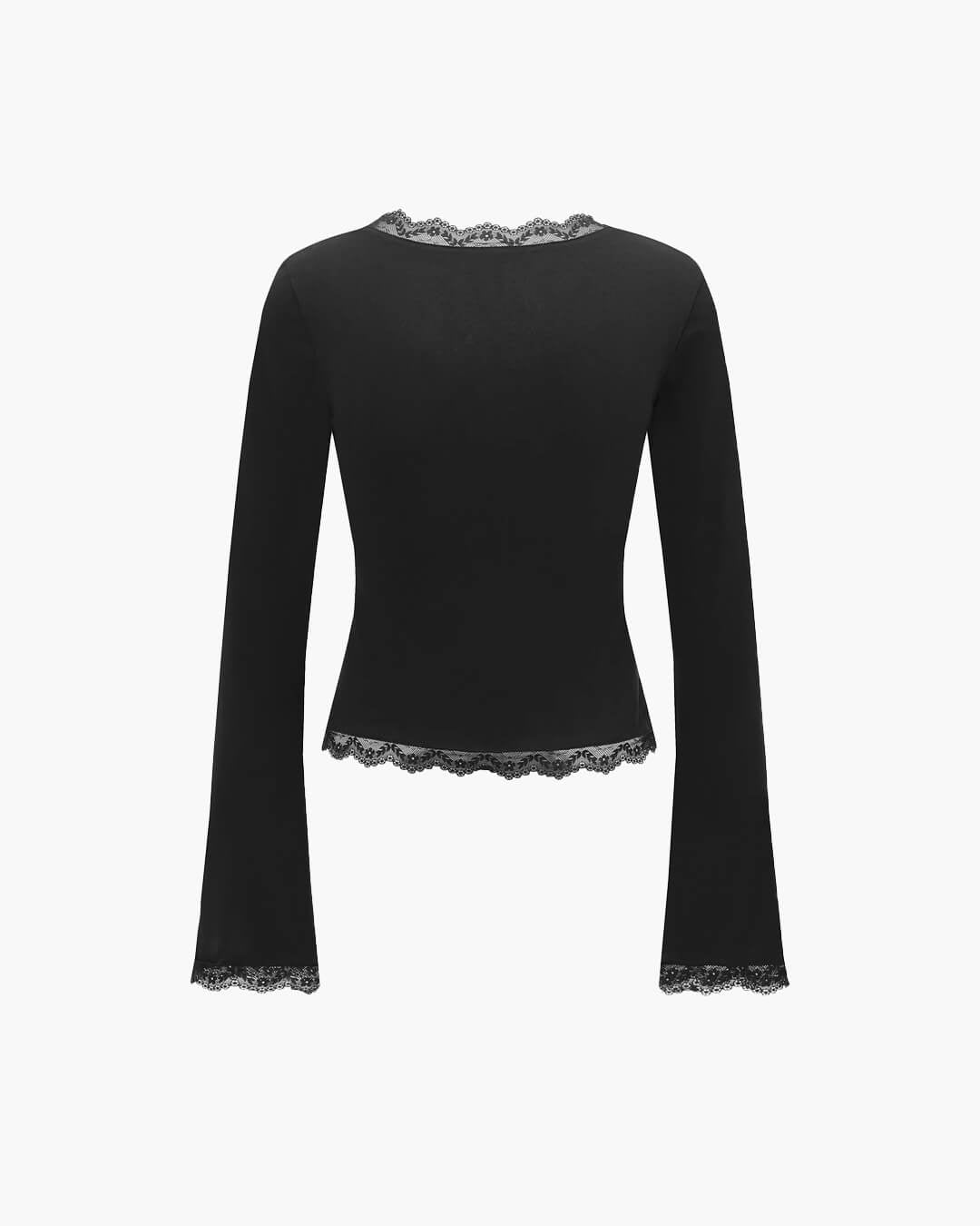 Blouse Jackie en dentelle avec décolleté carré