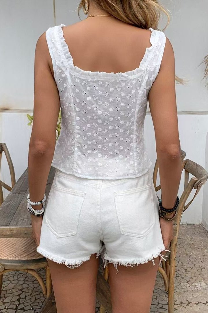 Débardeur Janna en dentelle jacquard florale