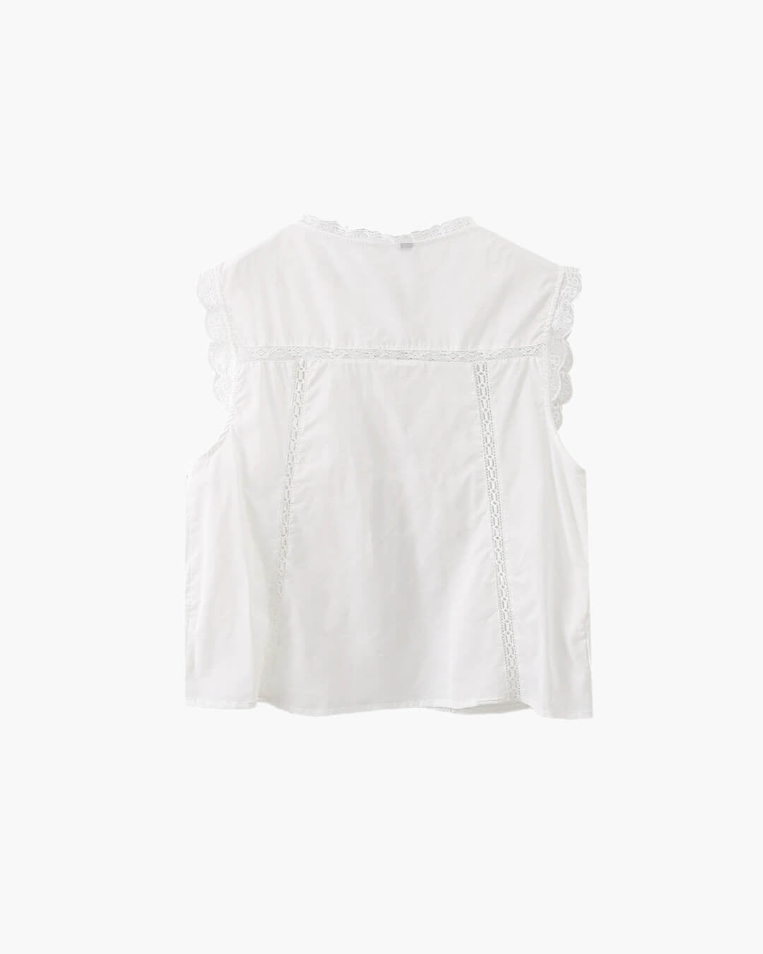 Blouse Juvie brodée avec bordure en dentelle