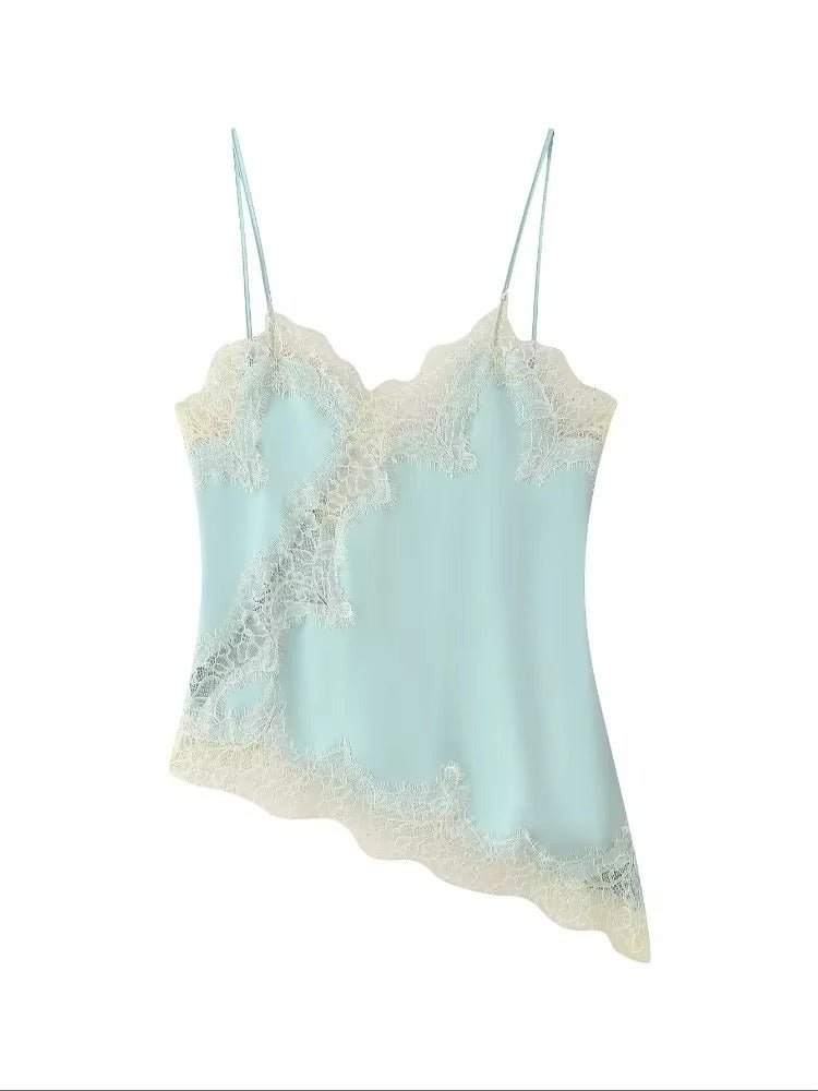 Top asymétrique en satin Kara