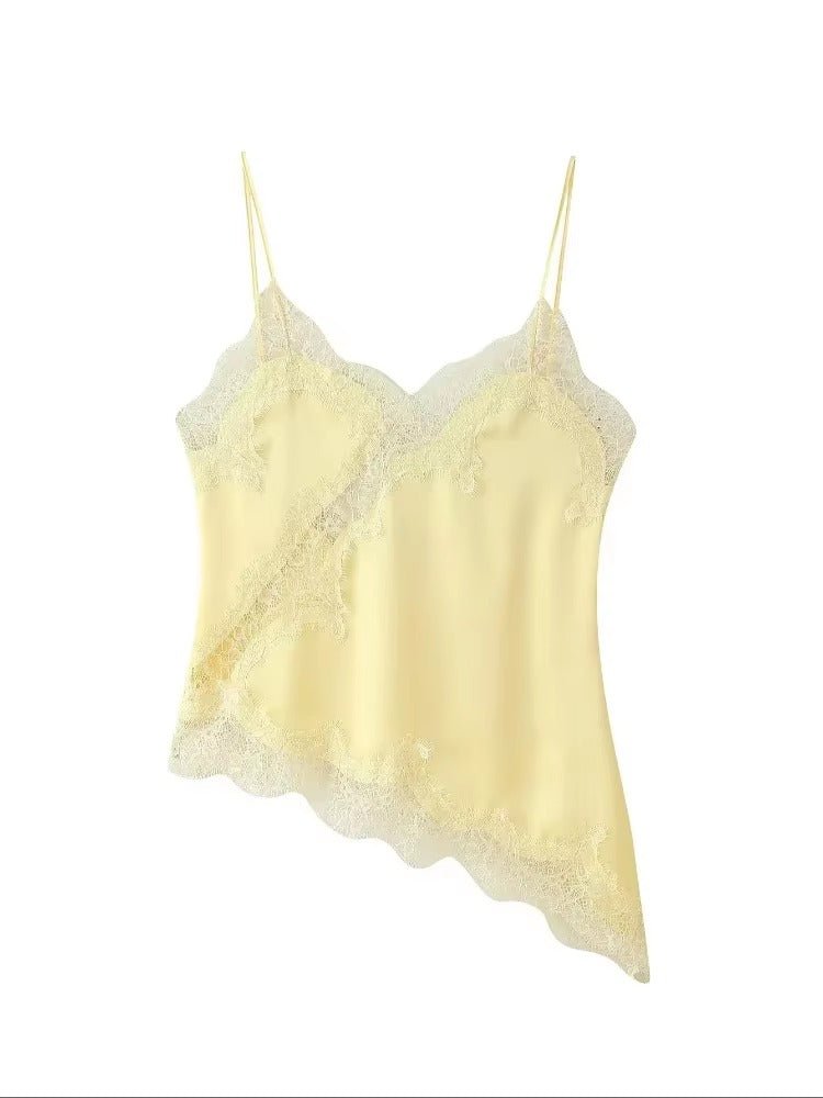 Top asymétrique en satin Kara