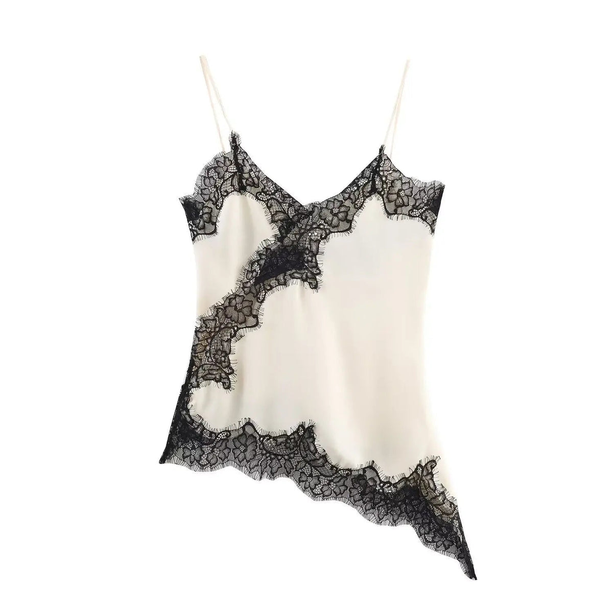 Top asymétrique en satin Kara
