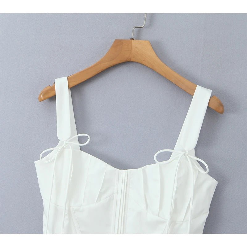 Top corseté Karley à bas volanté