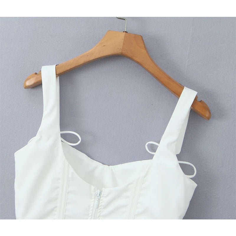 Top corseté Karley à bas volanté