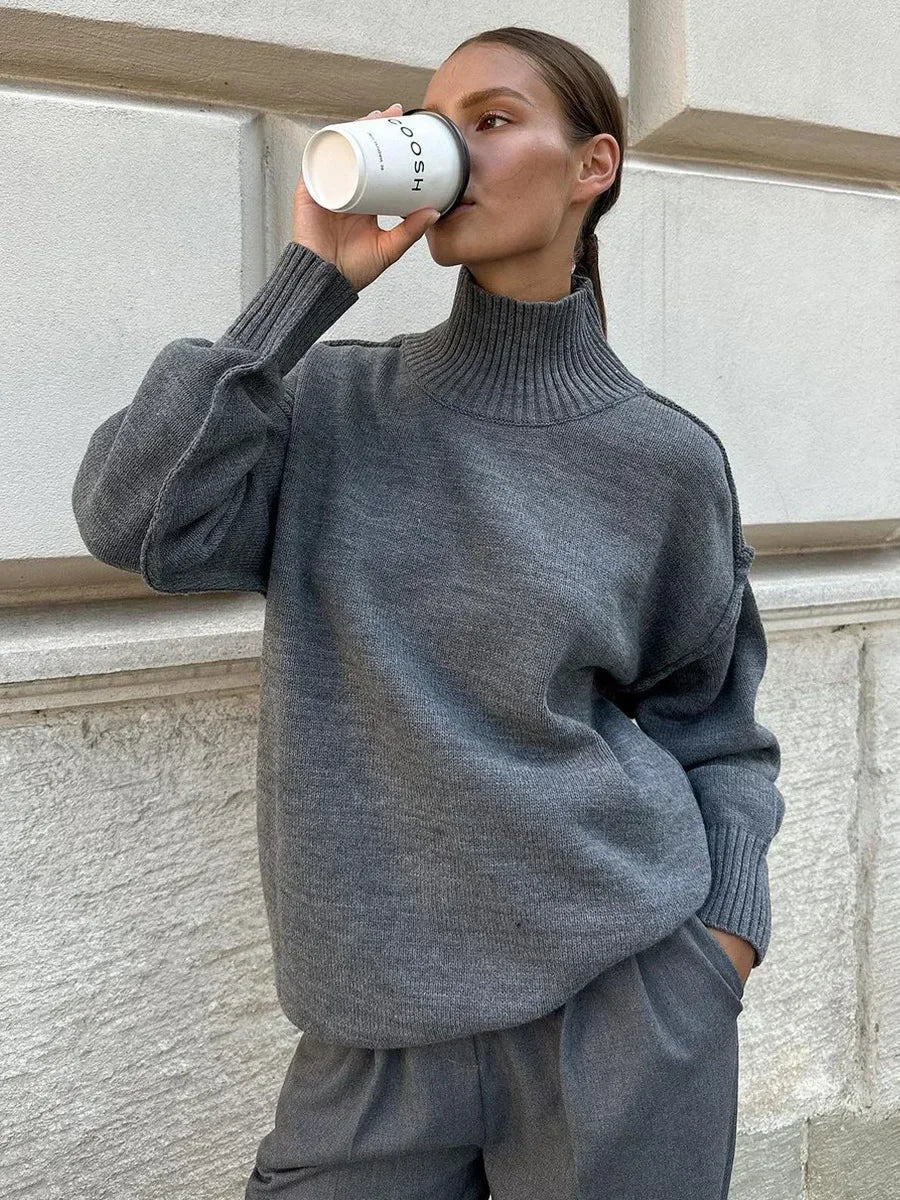Pull en maille à col montant Katie