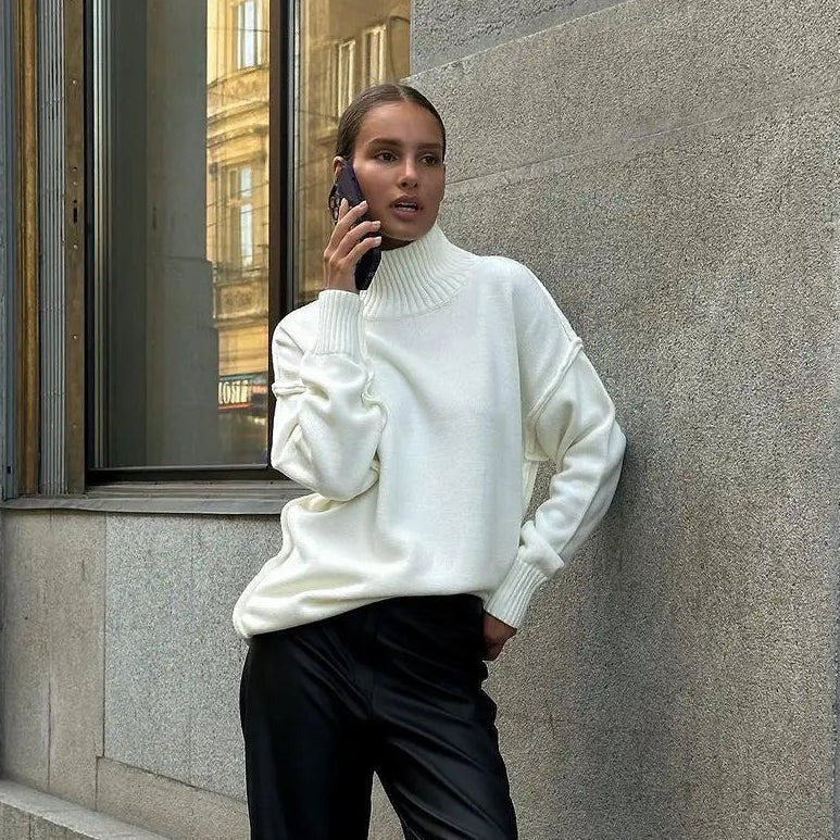 Pull en maille à col montant Katie