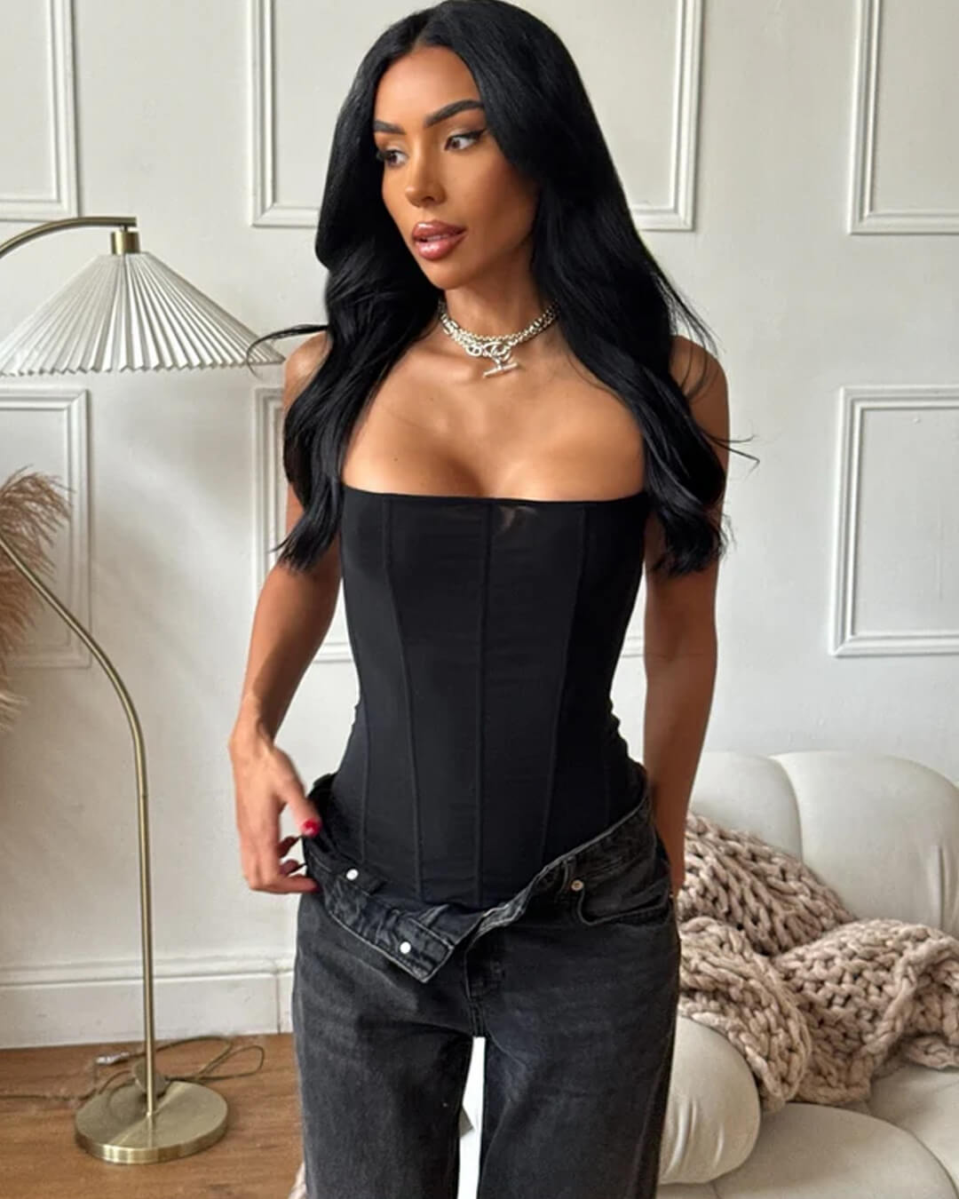 Top corset satiné Kelly