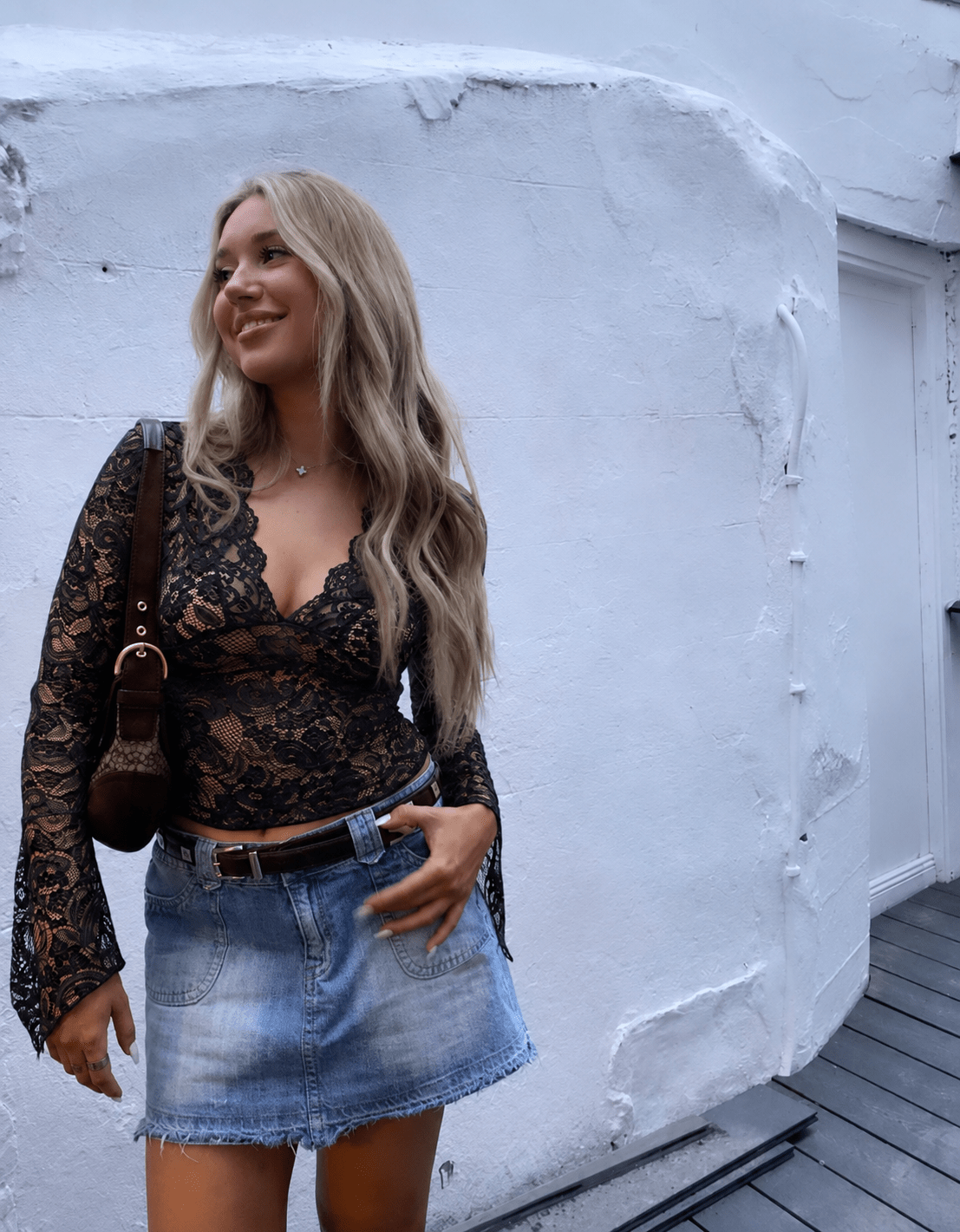 Top Sophia en dentelle à décolleté en V