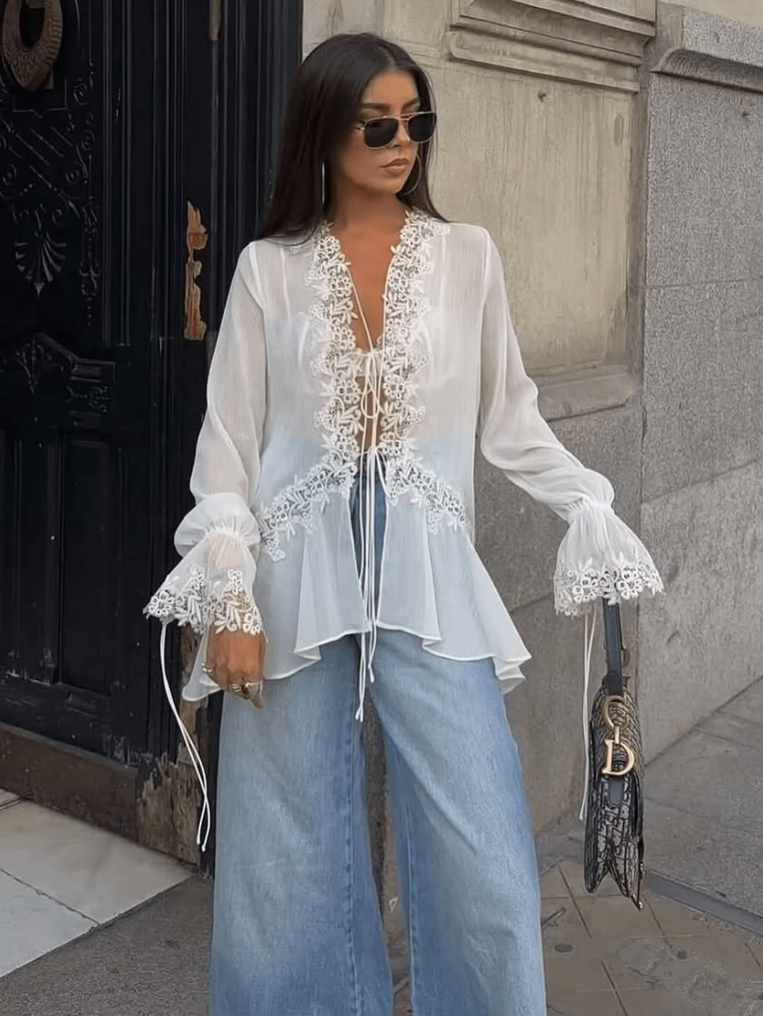 Cardigan ajouré Marin
